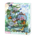 Jigsaw puzzle box with butterfly and succulent design on a white background