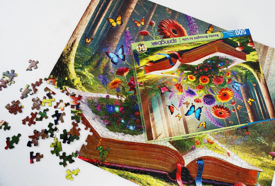 Springbok puzzle box featuring books brought to life