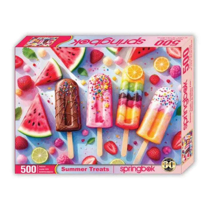 Springbok 500 piece puzzle box featuring summer treats like ice cream pops and fruit.