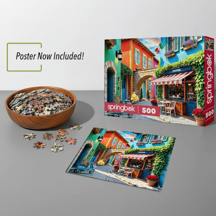 Springbok Streets of Italy jigsaw puzzle featuring charming Italian street scenery