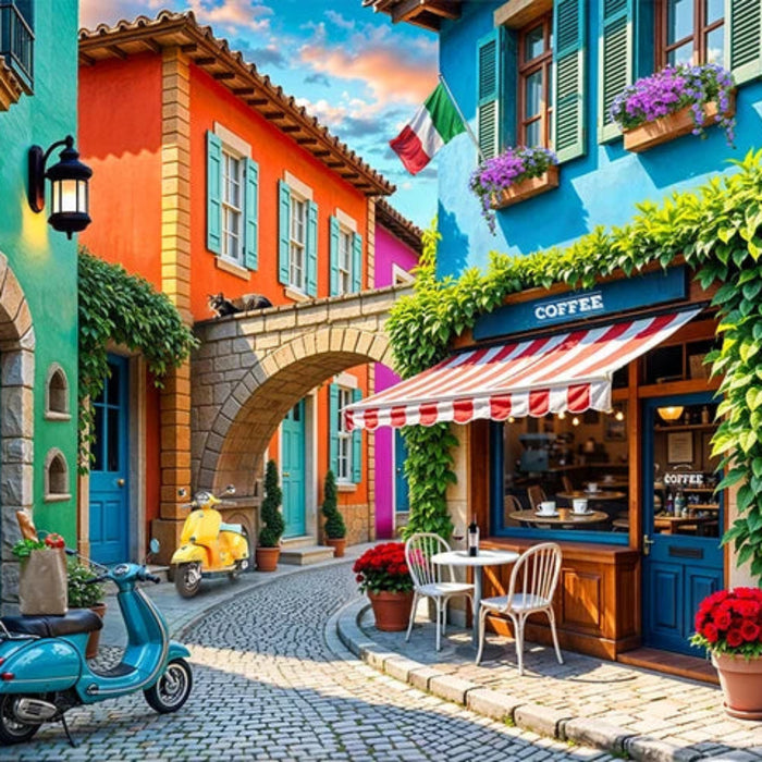 Springbok Streets of Italy jigsaw puzzle featuring charming Italian street scenery