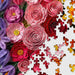 Colorful flower-shaped puzzle pieces on a white background