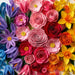 Colorful paper flowers arranged in a bouquet