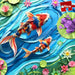 Springbok Paper Koi 500-piece jigsaw puzzle featuring artistic koi-inspired artwork