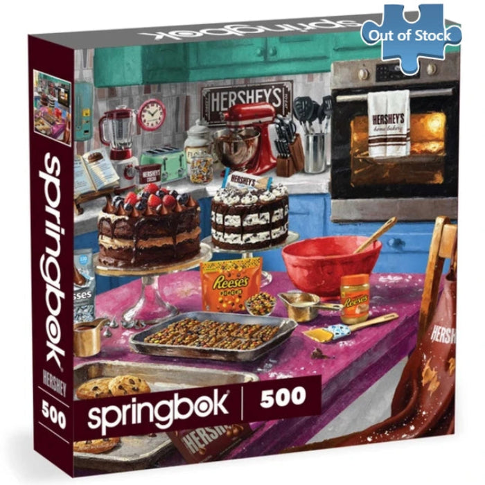 Springbok Hershey's Home Kitchen 500-piece jigsaw puzzle featuring a nostalgic kitchen scene