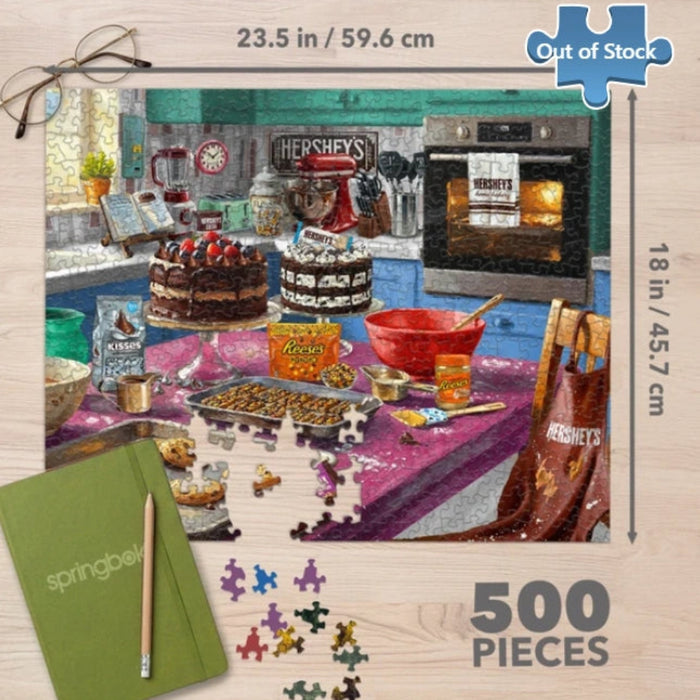 Springbok Hershey's Home Kitchen 500-piece jigsaw puzzle featuring a nostalgic kitchen scene