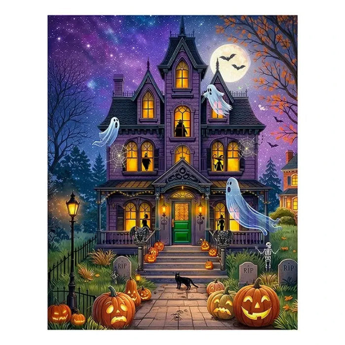 Springbok Haunted Manor 500-piece jigsaw puzzle featuring an eerie haunted house scene
