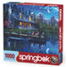 Springbok puzzle box with a cabin and lake scene