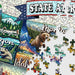 Jigsaw puzzle with images of Washington, Oregon, and Idaho, featuring a bear and other scenic elements.