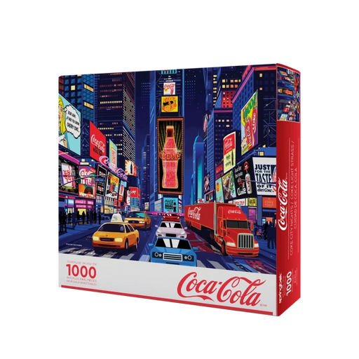 Springbok puzzle box featuring coca-cola city nights.