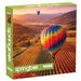 This Springbok Vineyard Balloon 1000-Piece Jigsaw Puzzle captures a beautiful vineyard scene with a colorful hot air balloon floating above the landscape.