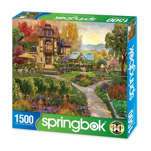 Springbok puzzle box featuring vineyard retreat.