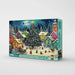 This Springbok Festive Christmas Village 500 Piece Jigsaw Puzzle captures a snow-dusted village alive with festive lights and holiday cheer.