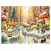 Springbok Gnomeland in Winter 500-piece jigsaw puzzle featuring whimsical gnomes in a snowy winter scene