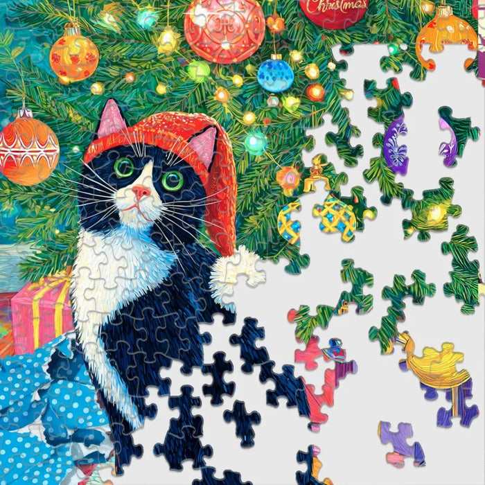 This Springbok Christmas Morning Mayhem 500 Piece Jigsaw Puzzle brings playful holiday energy to your next puzzle session. 