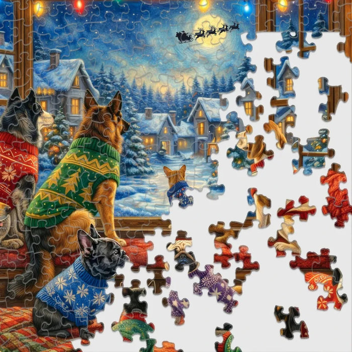 This Springbok Watching for Santa 1000 Piece Jigsaw Puzzle brings festive anticipation to your holiday puzzle time.