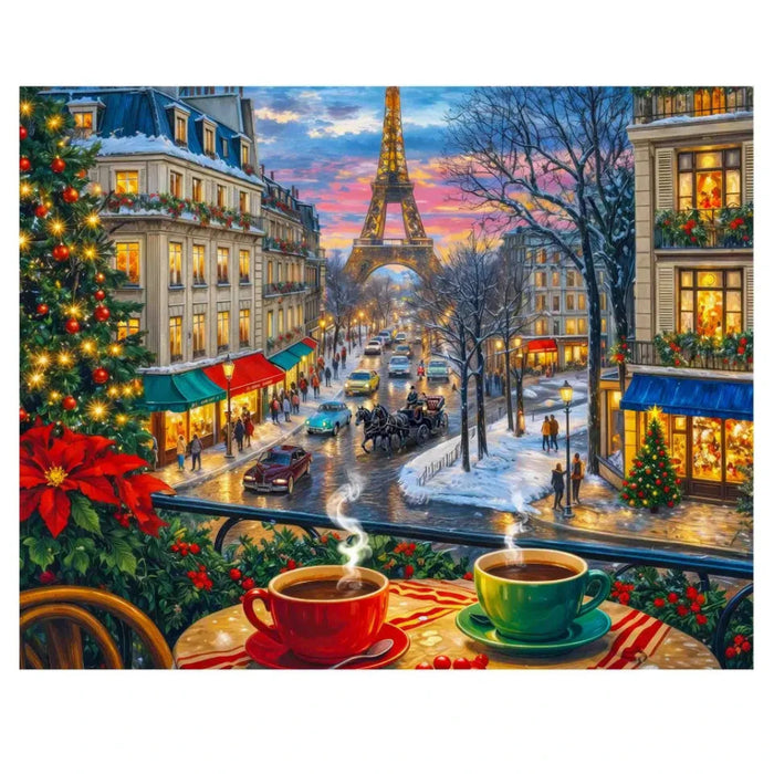 This Springbok Christmas in Paris 1000 Piece Jigsaw Puzzle captures the romance of Paris at Christmas.