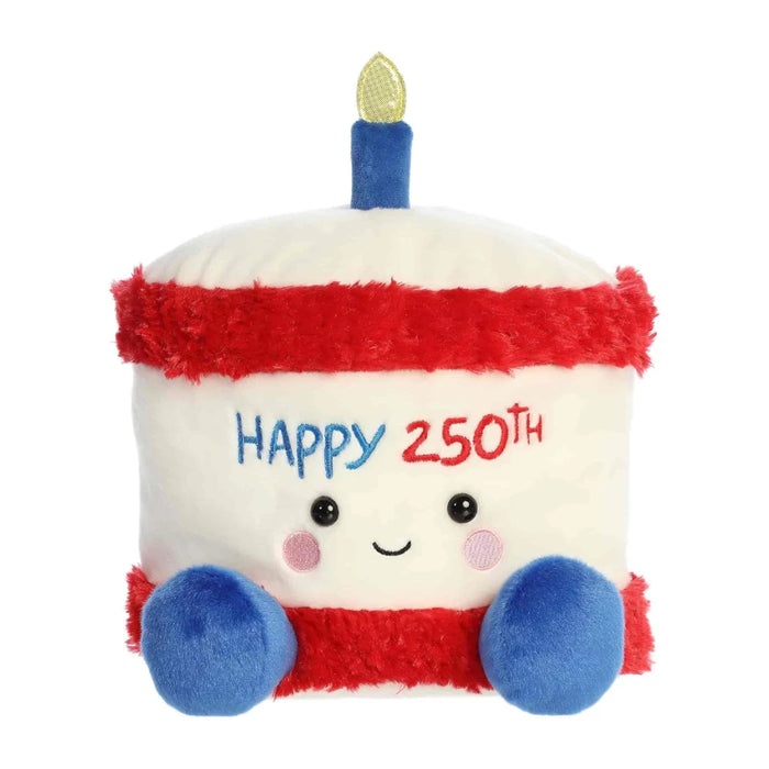 A stuffed cake decorated with the words "Happy 25th" in colorful icing.
