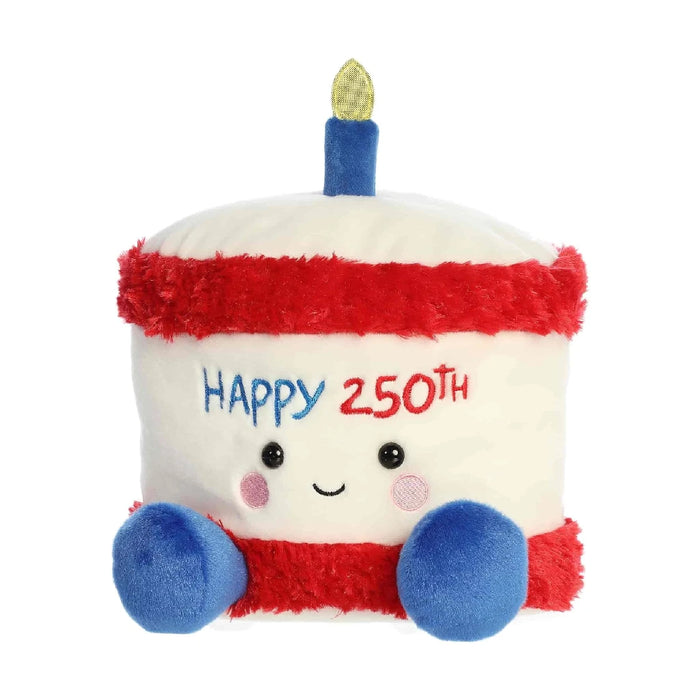 A cake filled with layers, adorned with "Happy 25th" in bright icing.