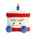 A cake filled with layers, adorned with "Happy 25th" in bright icing.