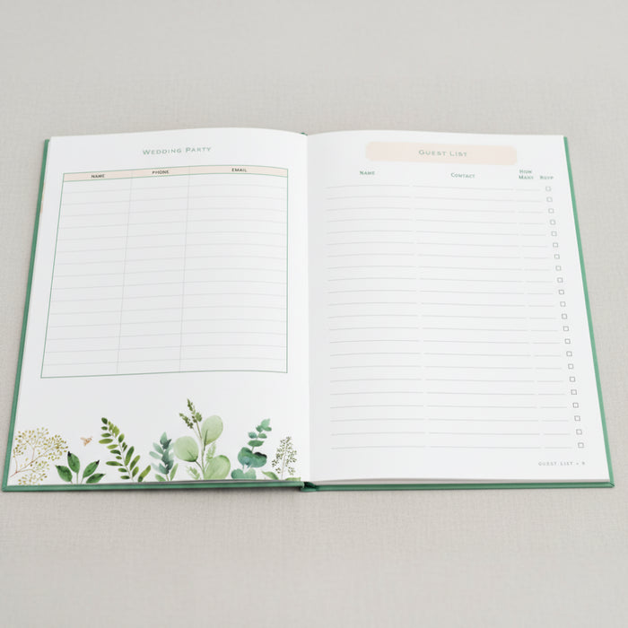 Peter Pauper Press The Wedding Planner Checklist with Eucalyptus cover and gold foil detailing