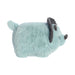 A blue stuffed toy with horned features on its head, perfect for adding charm to a child's collection.