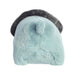 A soft blue stuffed animal adorned with horns, offering a whimsical touch to children's toys.
