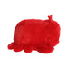 A vibrant red plush bug featuring oversized eyes, designed to be soft and cuddly for children.