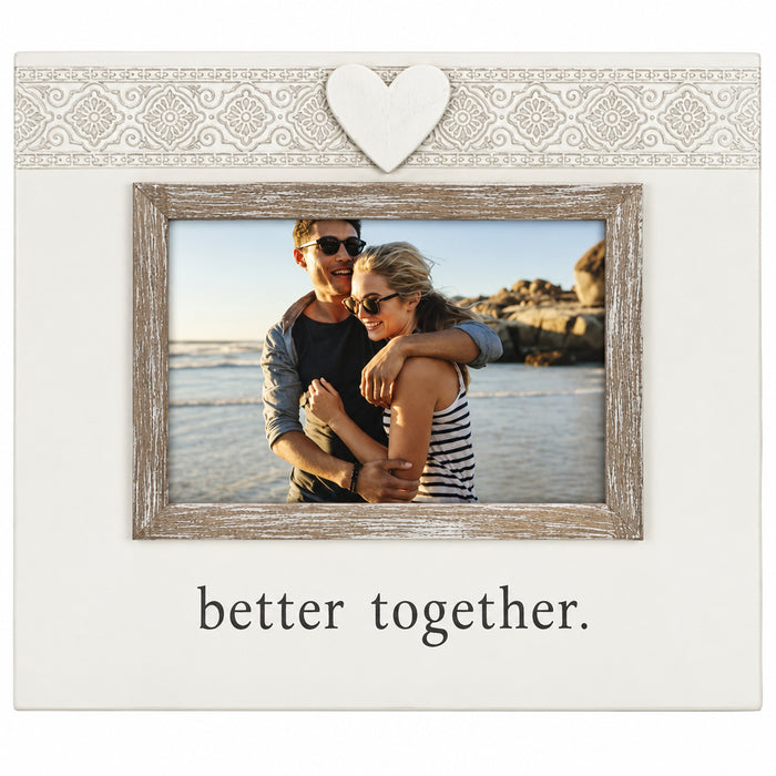 4x6 Better Together wood sentiment photo frame for displaying a cherished couple or friendship photograph