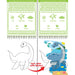 Children's activity book with dinosaur illustrations and coloring page.