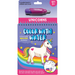 Color with Water kit for unicorns with a pen and notebook on a white background