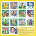 Set of fairy stickers with various poses and scenes on a yellow border