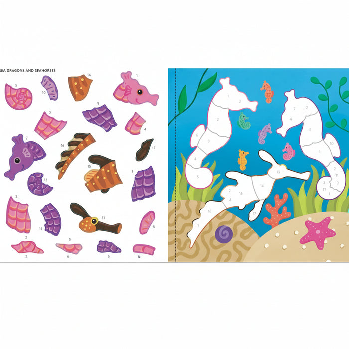 Peter Pauper Press My First Color-by-Sticker Book At the Aquarium with numbered stickers and aquatic animal scenes