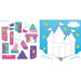 A playful baby unicorn adorned with sparkles, featured in a color-by-sticker activity for toddlers.
