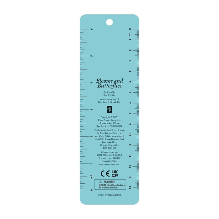 A butterfly bookmark with bright colors, positioned on a book, enhancing the reading experience with its playful design.