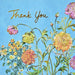 A thank you card adorned with vibrant flowers, conveying appreciation in a stylish format.
