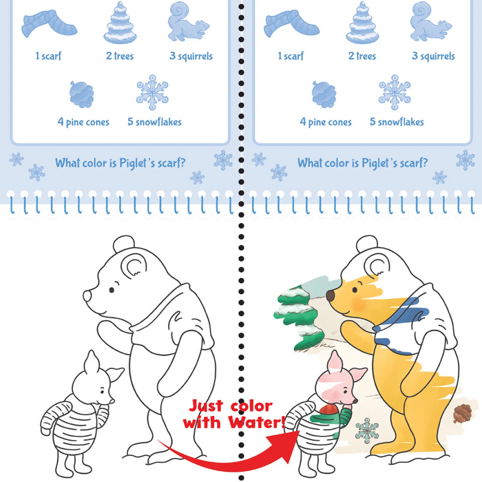 Peter Pauper Press Color With Water Winnie-the-Pooh reusable water art activity with Winnie-the-Pooh scenes and water pen