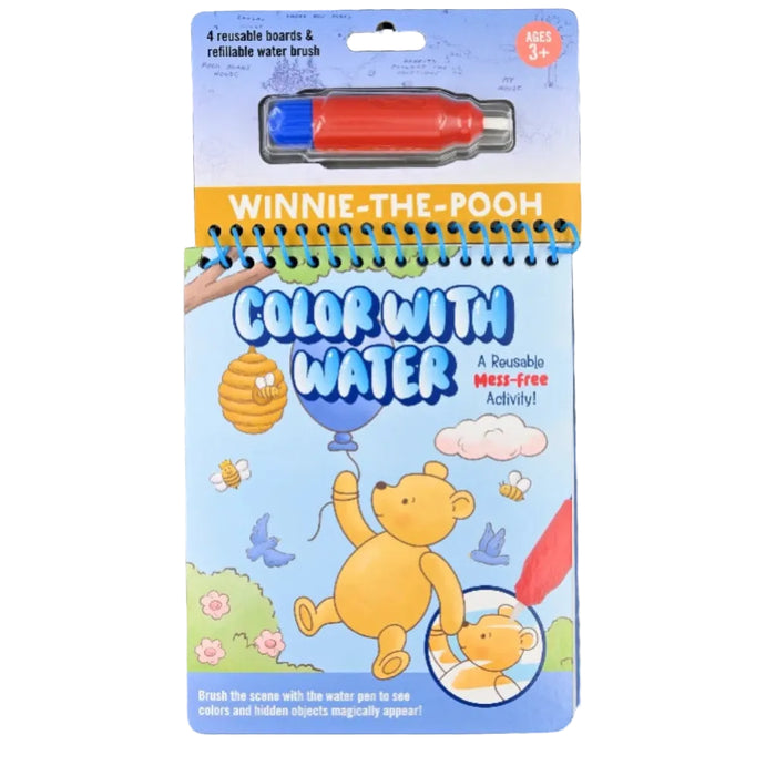 Peter Pauper Press Color With Water Winnie-the-Pooh reusable water art activity with Winnie-the-Pooh scenes and water pen
