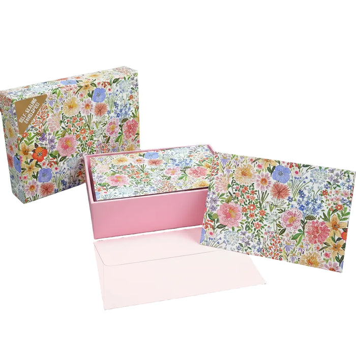 Pauper Press Floral Blooms Note Cards featuring a beautiful floral design for handwritten correspondence