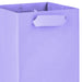 Close up of pastel lavender matte gift bag