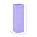 Pastel lavender matte gift bag with measurements 4" X 4" X 13" 