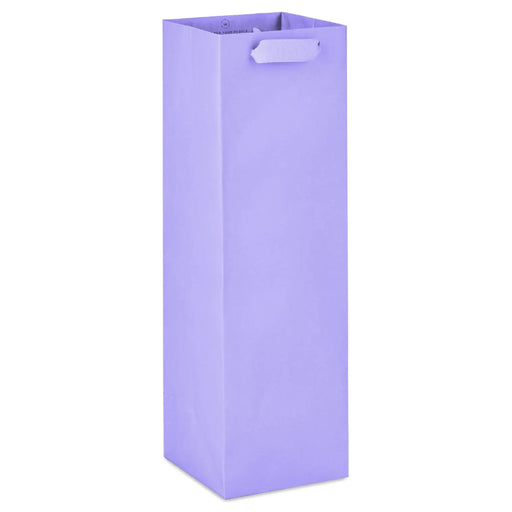 Pastel lavender matte gift bag for a wine bottle or tumbler