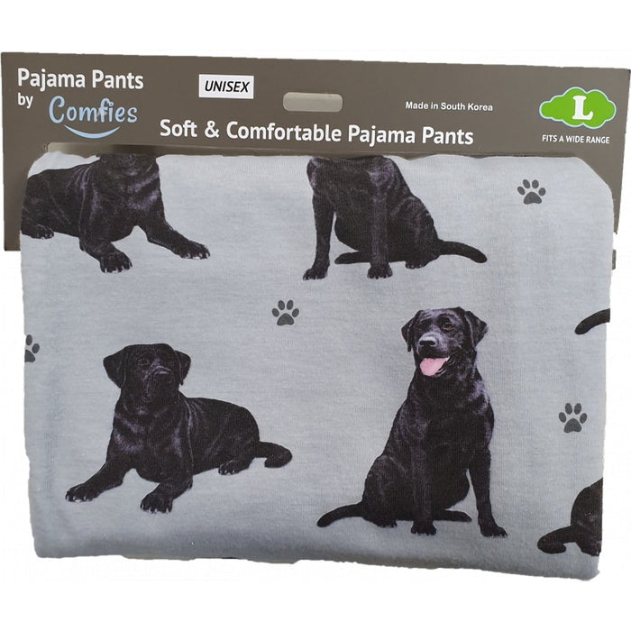 "Pet Lover Unisex Pajama Bottoms - Black Labrador -"