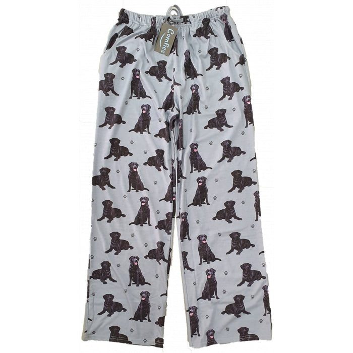 "Pet Lover Unisex Pajama Bottoms - Black Labrador -"