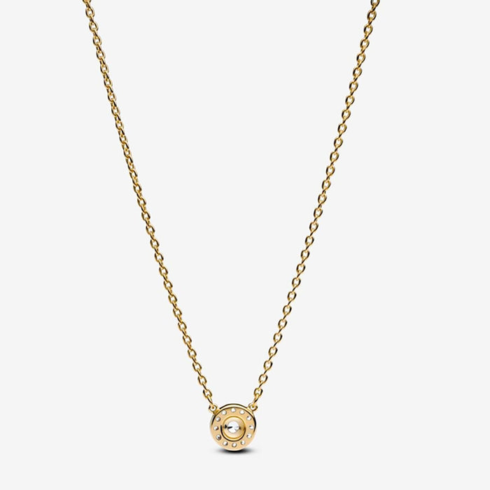 PANDORA : Round Pavé Halo Pendant Necklace