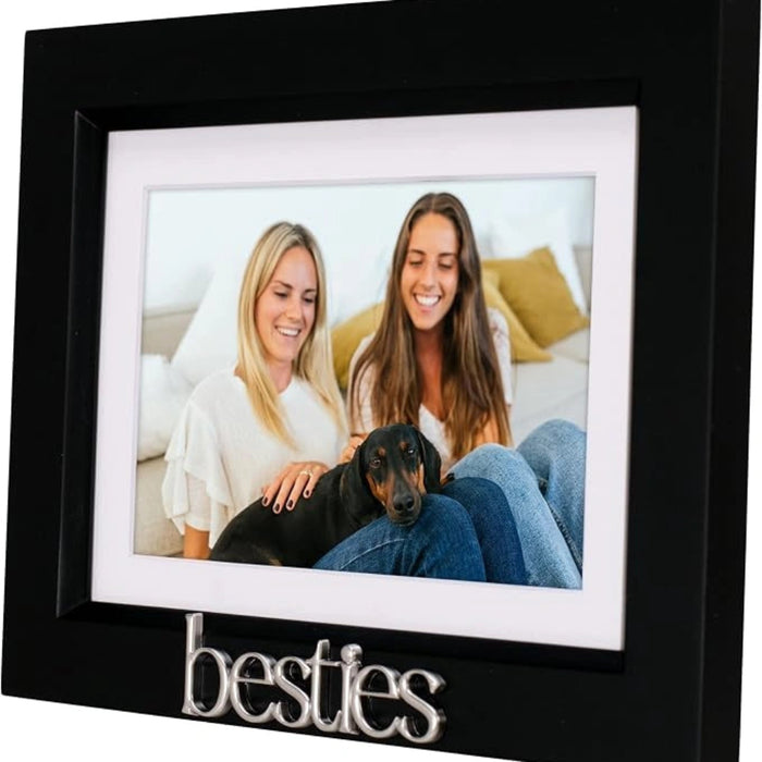 Besties 5x7 matted picture frame designed to display a 4x6 friendship photo.