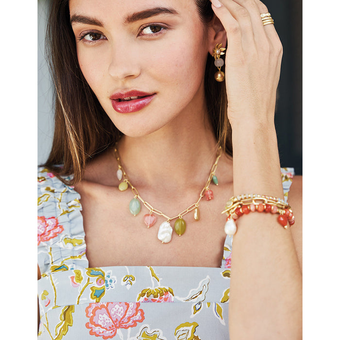 Spartina 499 jewelry-Matte finish earrings-Dangle earrings-Floral Gold earrings- Gold jewelry-gift shop-gifts for her