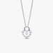 Back of Pandora Sparkling Heart Padlock Pendant Necklace in sterling silver on a white background.