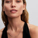 Woman wearing the Pandora Ball Chain Necklace in sterling silver.