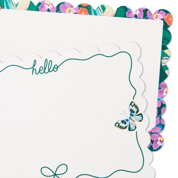 Hallmark : Lacey Chabert Collection Floral and Hello Bow Flat Note Cards in Caddy, Box of 40